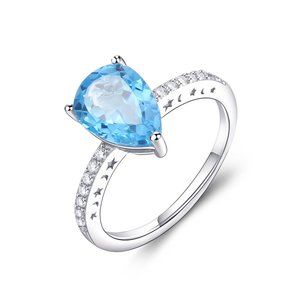 Natural Sky Blue Topaz Ring